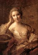 NATTIER, Jean-Marc Portrait of a Young Woman Painter sg oil painting artist